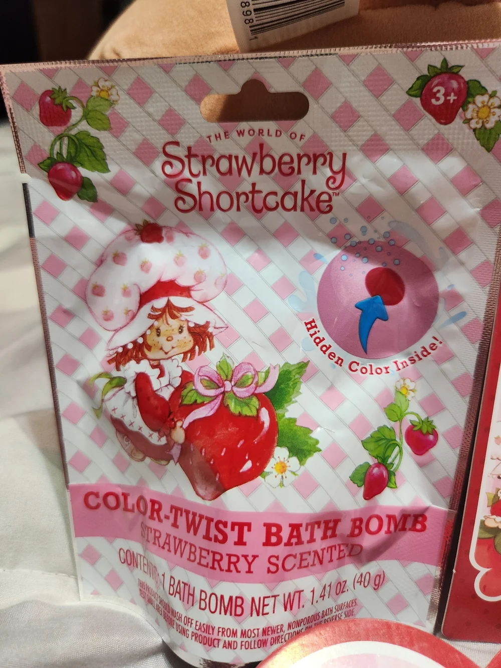 Strawberry Shortcake Bath Bomb, Lip Scrub & Scented Lip Gloss Bundle